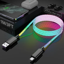 Load image into Gallery viewer, Rainbow Magic Streamer Data Cable Charge Your Phone Super Fast Vista Shops