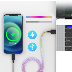 Rainbow Magic Streamer Data Cable Charge Your Phone Super Fast Vista Shops