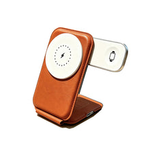 Load image into Gallery viewer, Phone Magnetic Leather Hub 3-in-1 Wireless Charger