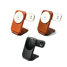 Load image into Gallery viewer, Phone Magnetic Leather Hub 3-in-1 Wireless Charger