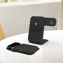 Load image into Gallery viewer, Phone Magnetic Leather Hub 3-in-1 Wireless Charger