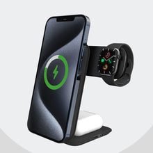 Load image into Gallery viewer, Phone Magnetic Leather Hub 3-in-1 Wireless Charger