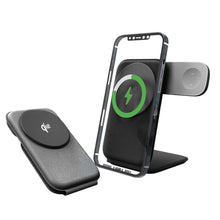 Load image into Gallery viewer, Phone Magnetic Leather Hub 3-in-1 Wireless Charger