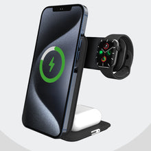 Load image into Gallery viewer, Phone Magnetic Leather Hub 3-in-1 Wireless Charger