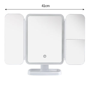 Queenie Vanity Trifold Makeup Mirror with Smart LED Lighting Vista Shops