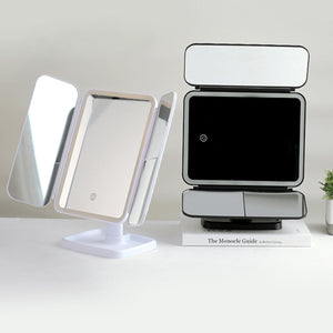 Queenie Vanity Trifold Makeup Mirror with Smart LED Lighting Vista Shops