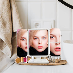 Queenie Vanity Trifold Makeup Mirror with Smart LED Lighting Vista Shops