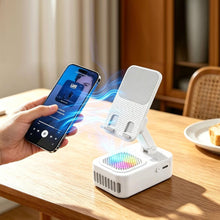 Load image into Gallery viewer, BreezyBeats 3-in-1 Station with Bluetooth Speaker, Mini Fan and Phone Holder