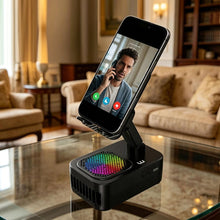 Load image into Gallery viewer, BreezyBeats 3-in-1 Station with Bluetooth Speaker, Mini Fan and Phone Holder