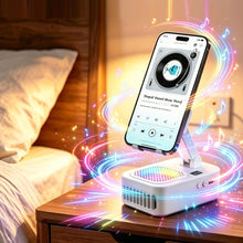 Load image into Gallery viewer, BreezyBeats 3-in-1 Station with Bluetooth Speaker, Mini Fan and Phone Holder
