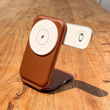 Load image into Gallery viewer, Phone Magnetic Leather Hub 3-in-1 Wireless Charger