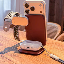 Load image into Gallery viewer, Phone Magnetic Leather Hub 3-in-1 Wireless Charger