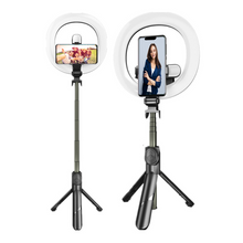 Load image into Gallery viewer, Self Video Portrait Halo Light Stand With Dual LED Light And Bluetooth Remote