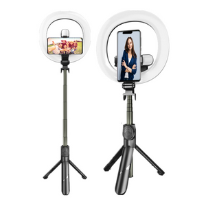 Self Video Portrait Halo Light Stand With Dual LED Light And Bluetooth Remote