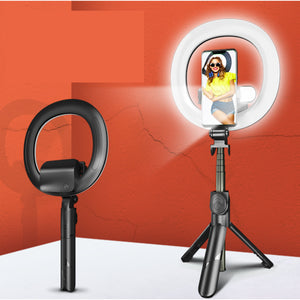Self Video Portrait Halo Light Stand With Dual LED Light And Bluetooth Remote